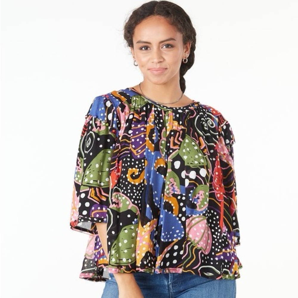 NWOT FARM Rio under the sea blouse